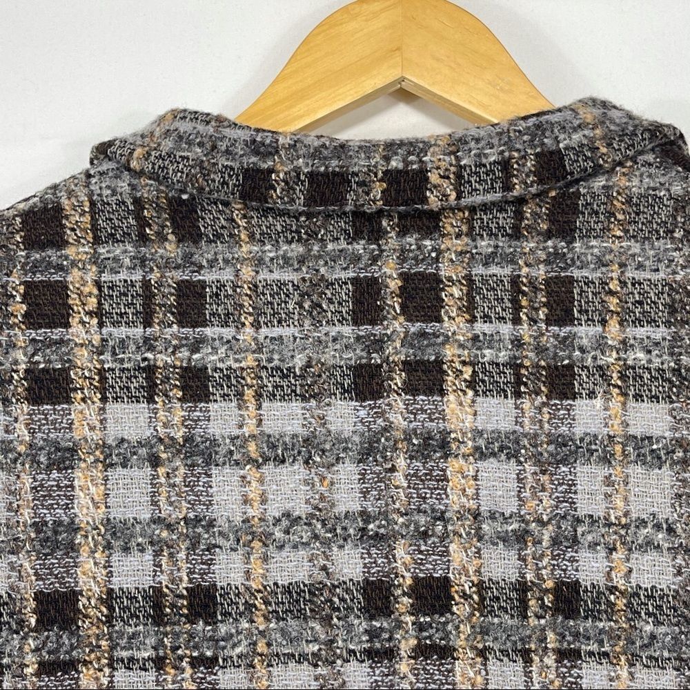 Harve Benard Brown Plaid Button Up Wool Jacket - Picture 12 of 15